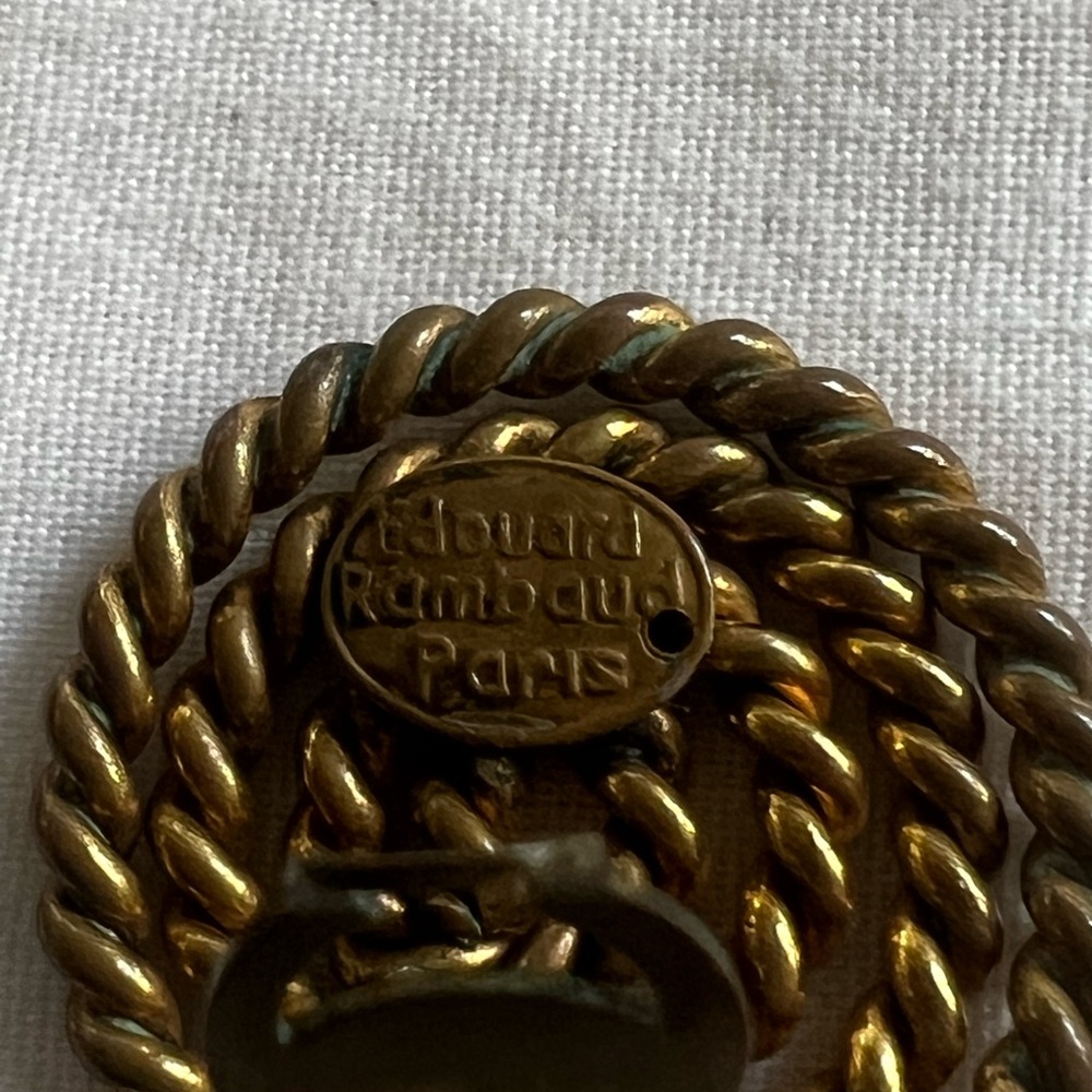 RARE-Vintage Eduard Rambaud Gold Spiral Earrings - Picture 4 of 5